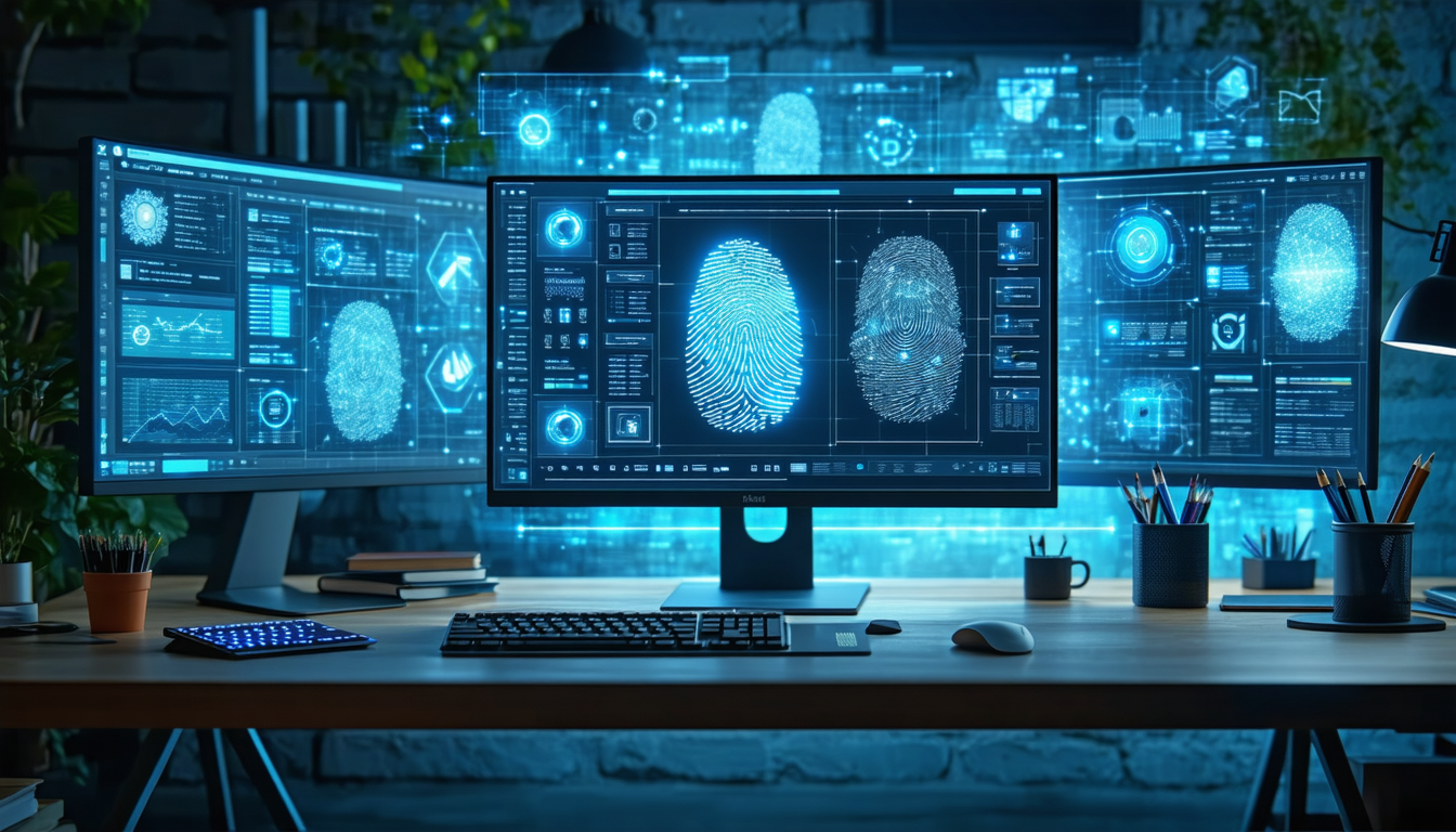 Computer with antidetect browser and isolated profiles on screen.